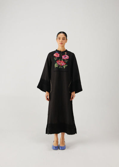 Jolene dress-Black Rose Embroidery
