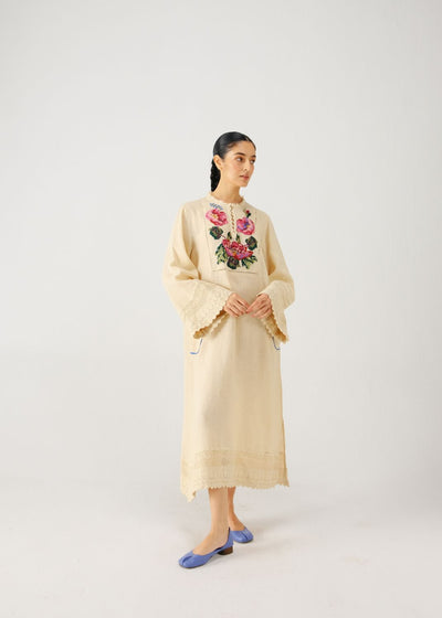 Jolene dress-Ivory Rose Embroidery