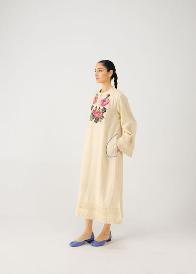 Jolene dress-Ivory Rose Embroidery
