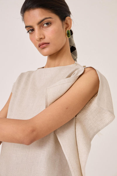 Janith Beige Linen Top