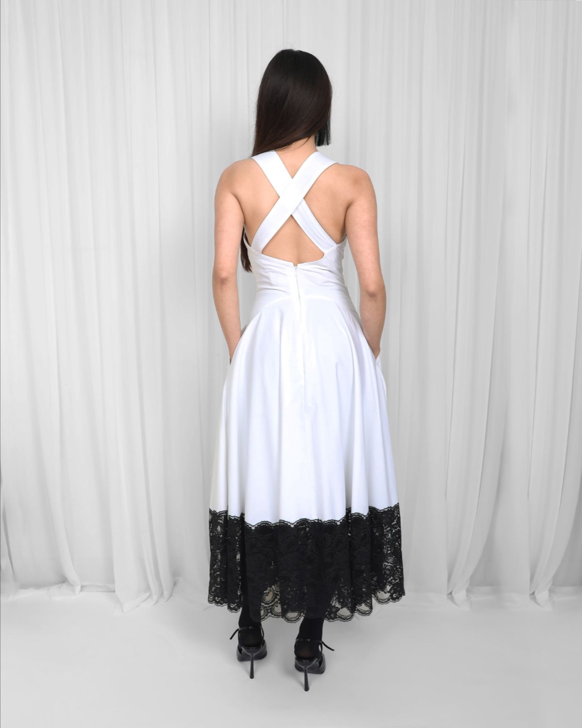 Jia Dress-Black & White