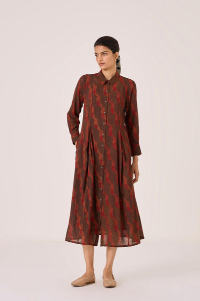 Jini Block Print Shirt Dress