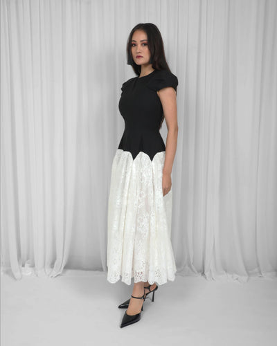 Jolene Dress-Black & White