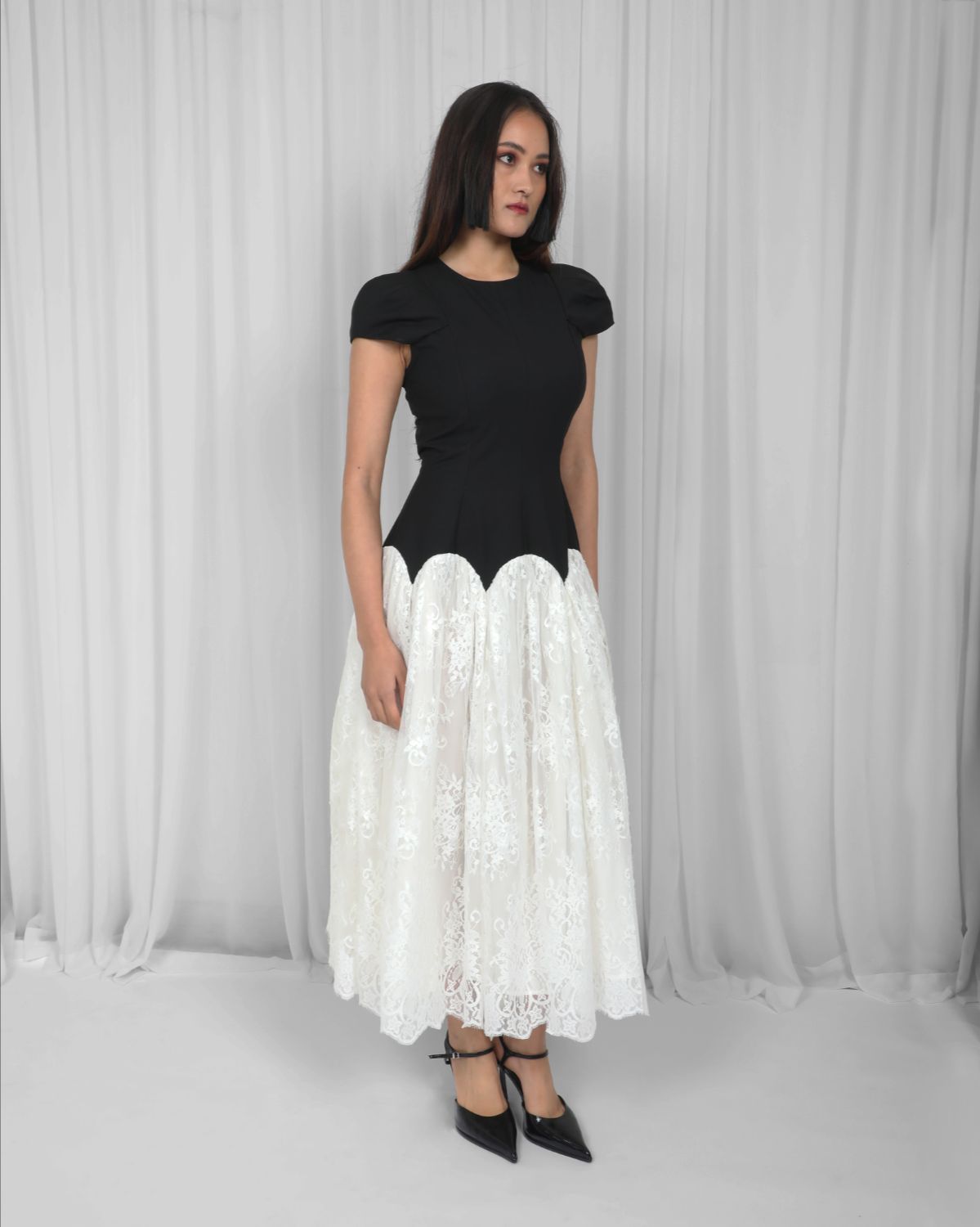 Jolene Dress-Black & White