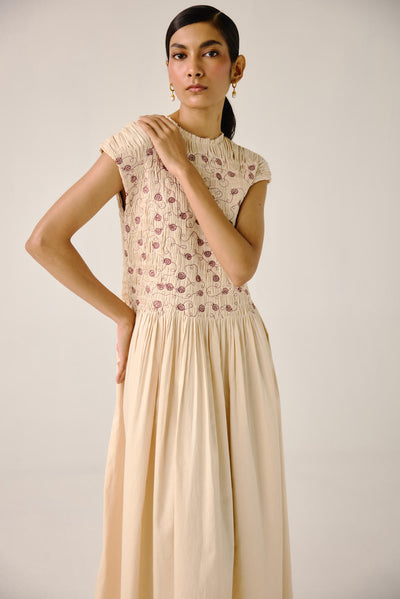 July Dress-Ivory Anaar emb.