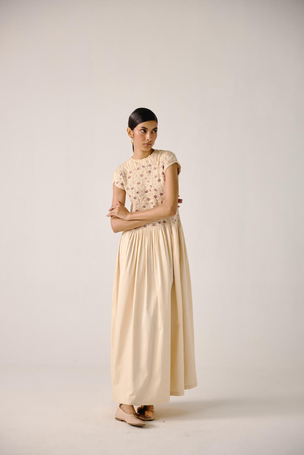 July Dress-Ivory Anaar emb.
