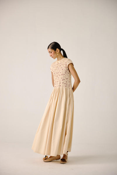 July Dress-Ivory Anaar emb.