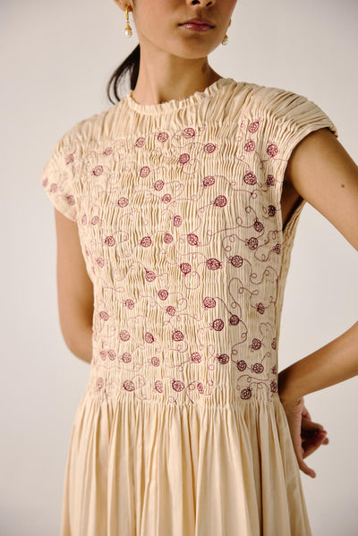July Dress-Ivory Anaar emb.