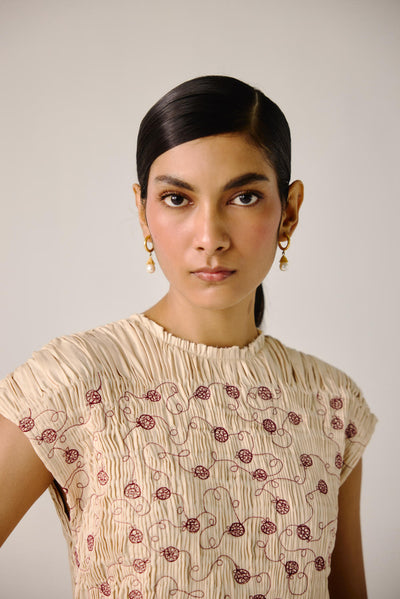 July Dress-Ivory Anaar emb.