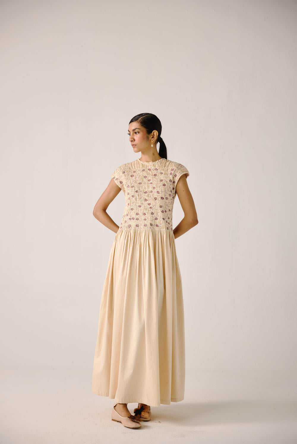 July Dress-Ivory Anaar emb.