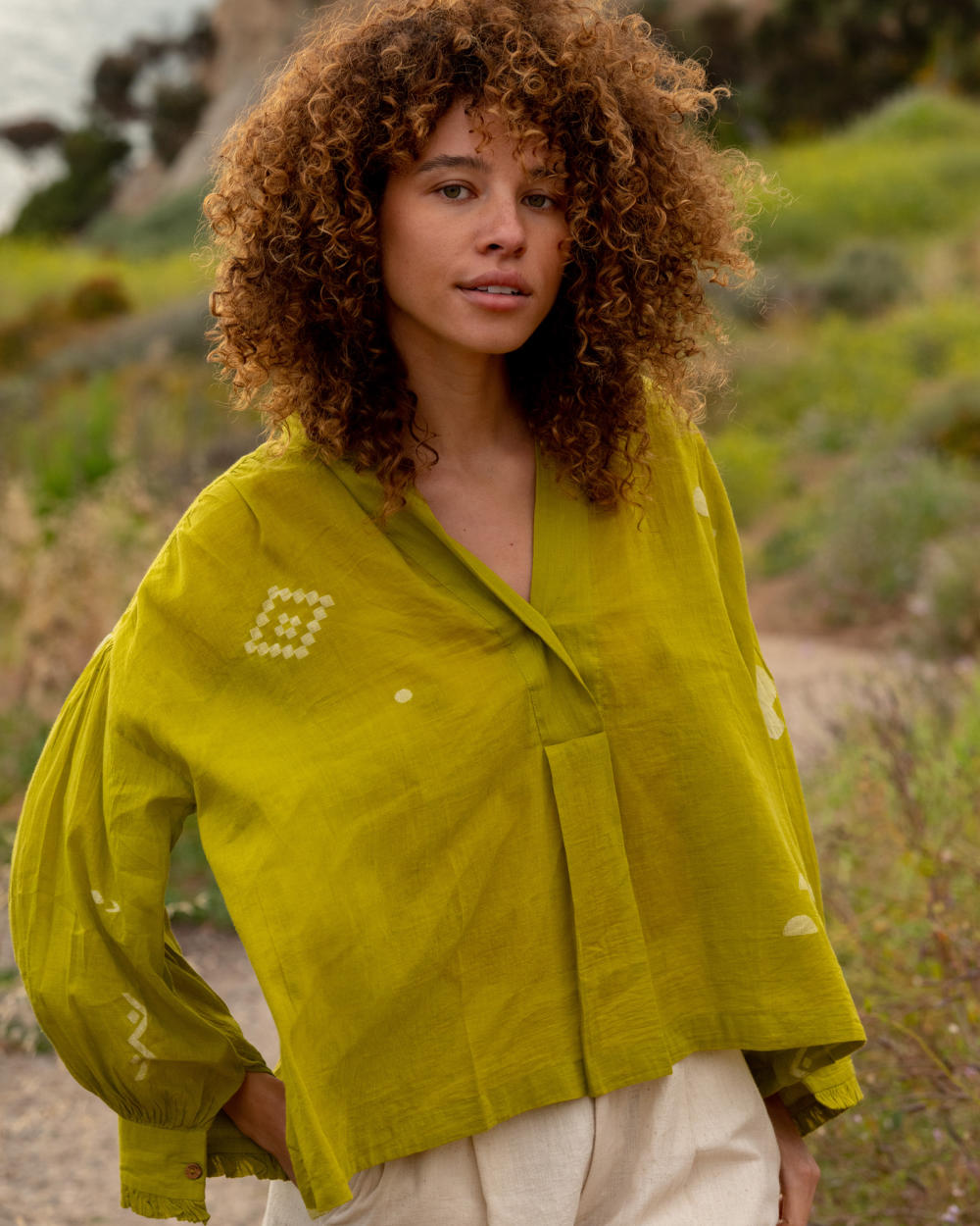 Juniper gathered shirt