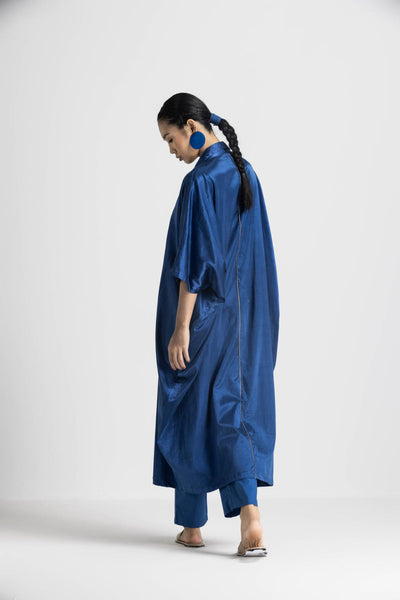 V NECK KAFTAN CO ORD - ELECTRIC BLUE