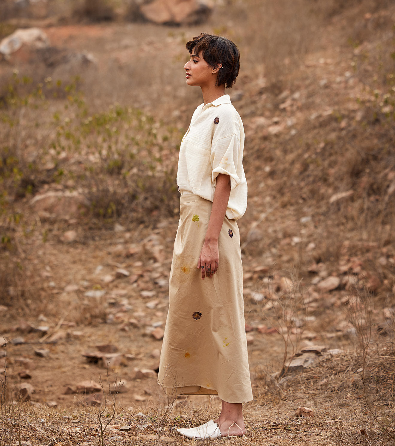 Oxford wrap skirt