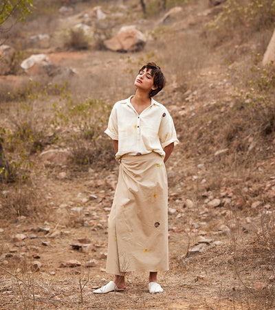 Oxford wrap skirt