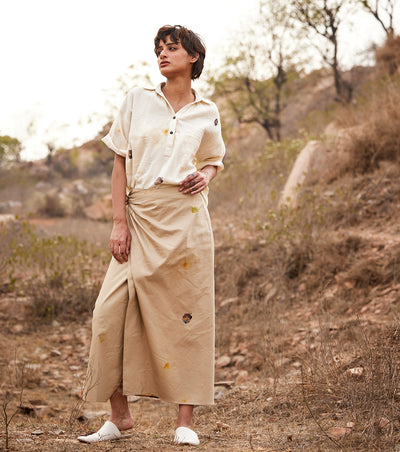 Oxford wrap skirt
