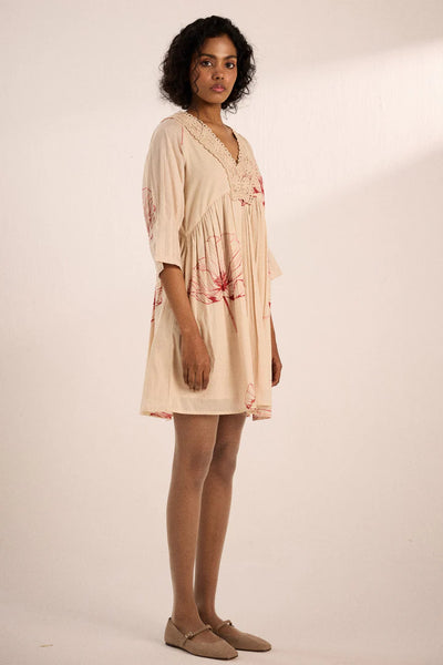 Oatmeal poppy dress