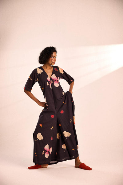 Charcoal gardens jumpsuit