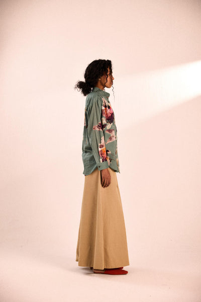 Aqua floral top