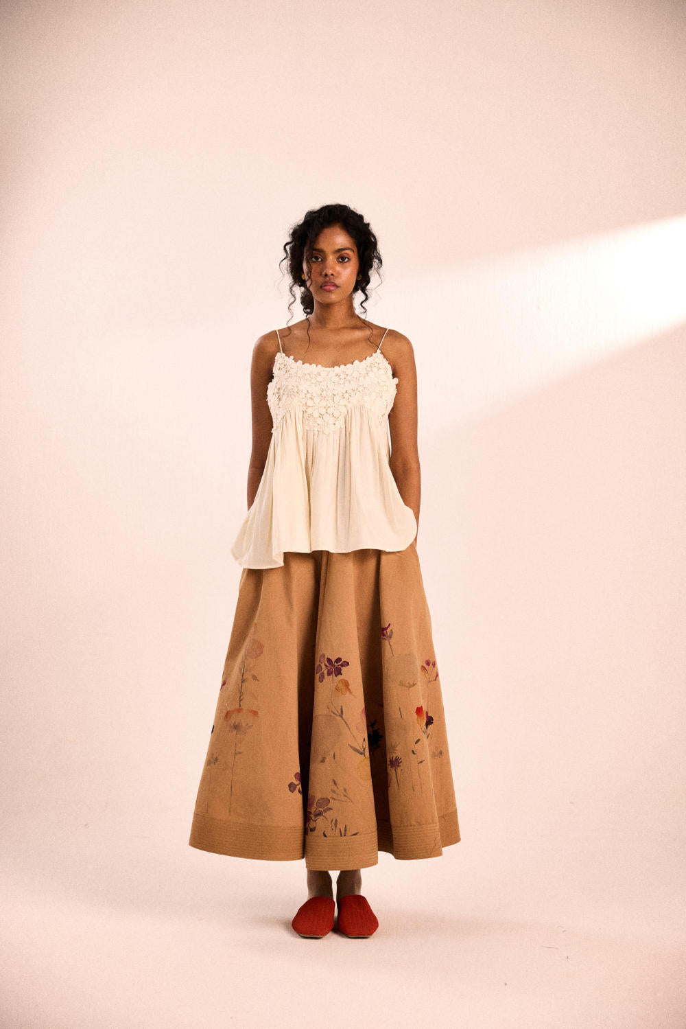 Floral mocha skirt