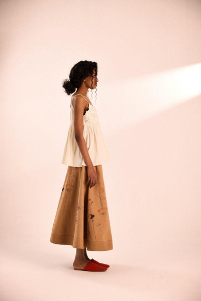 Floral mocha skirt