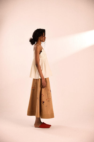 Floral mocha skirt