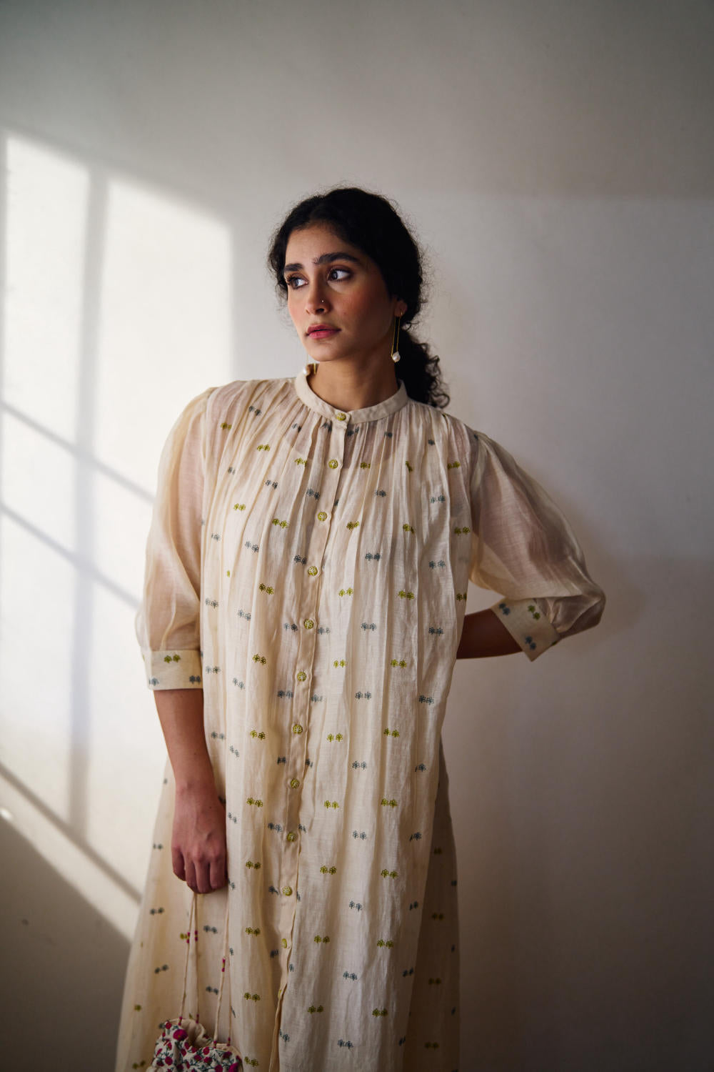 Kahili gather chanderi kurta set