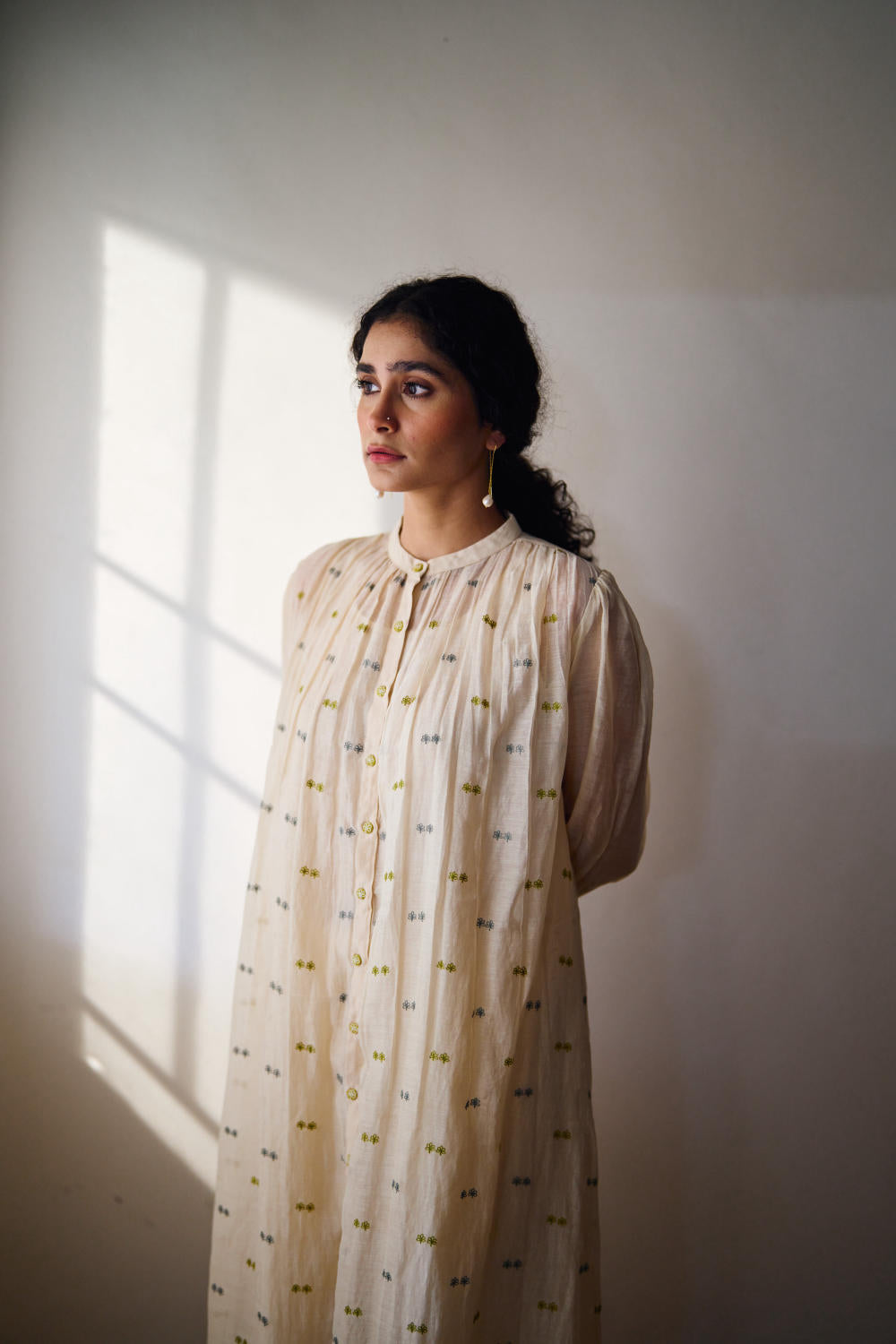 Kahili gather chanderi kurta set