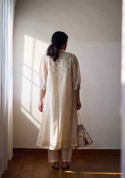 Kahili gather chanderi kurta set
