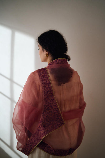 Kaia organza hand embroidered dupatta