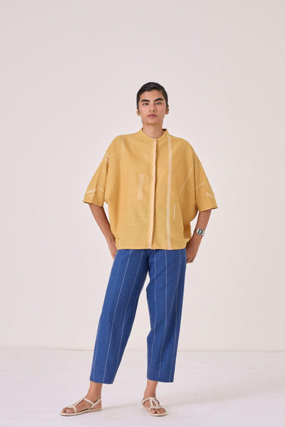 Kavinda Yellow Handwoven Shirt
