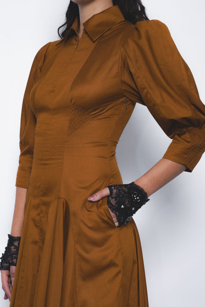 Kiku Dress - Tobacco