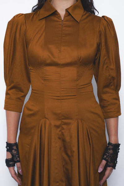 Kiku Dress - Tobacco