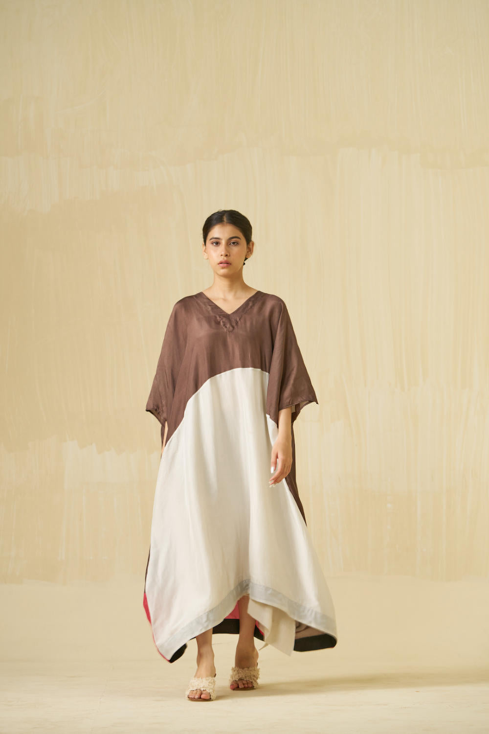 Kitten Dress - (Cocoa + Silver + Hibiscus red)