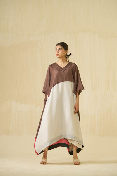 Kitten Dress - (Cocoa + Silver + Hibiscus red)