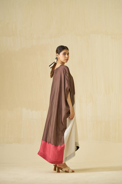 Kitten Dress - (Cocoa + Silver + Hibiscus red)