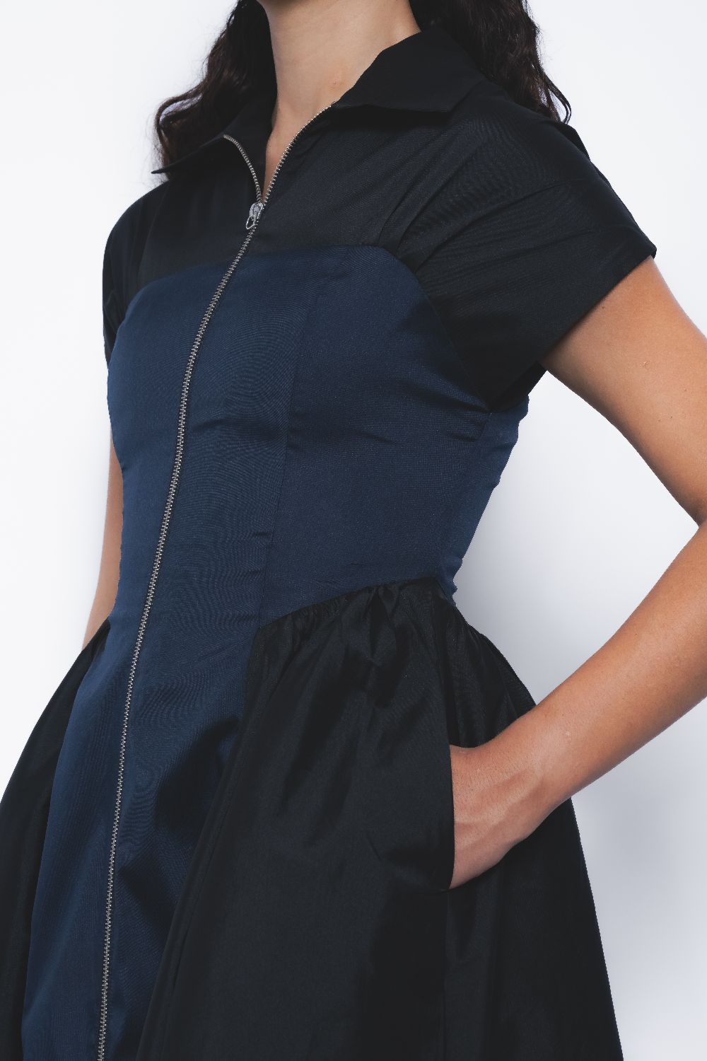 Kona Dress - Black and Navy