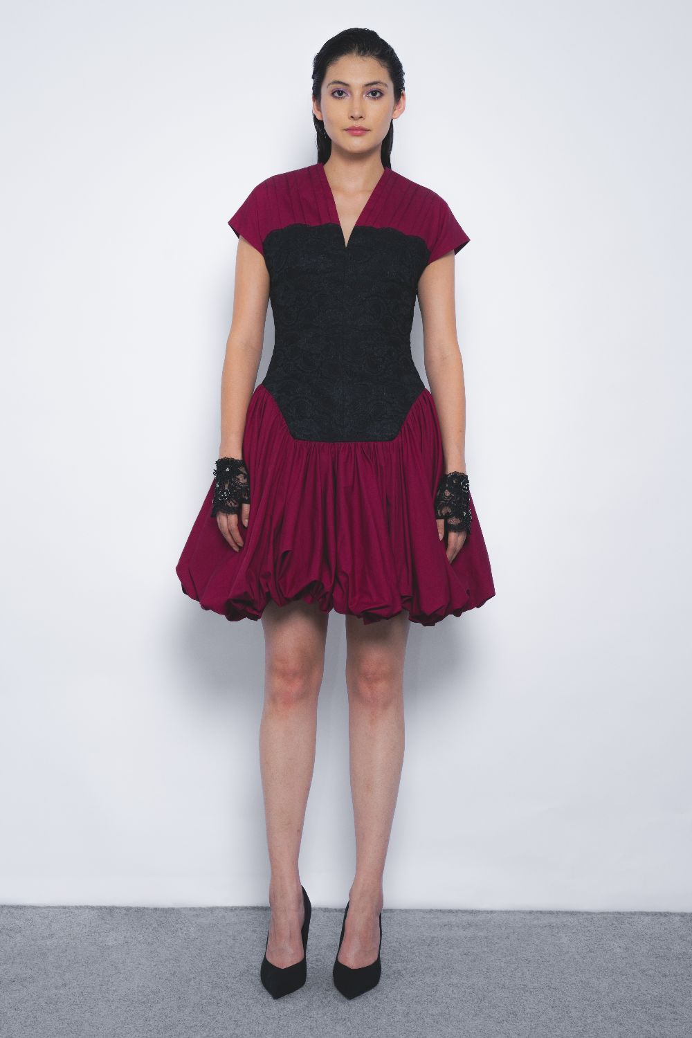 Kumuda Dress - Black and Magenta