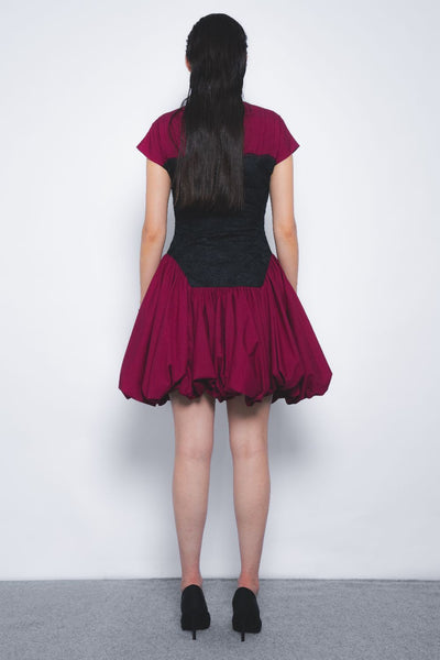 Kumuda Dress - Black and Magenta