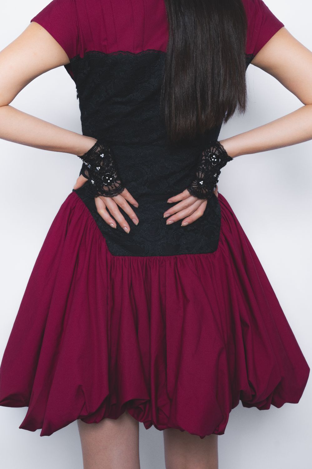 Kumuda Dress - Black and Magenta