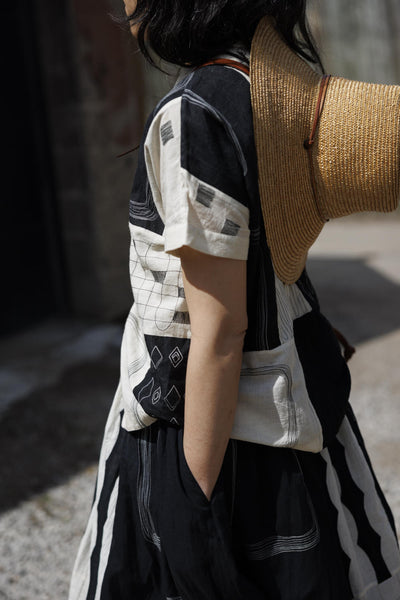 Kusum shirt-Black and White
