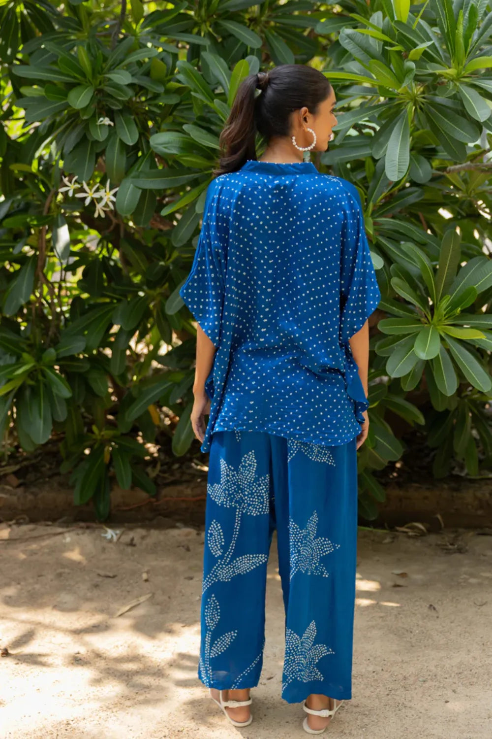 LEAF PANT SET-BLUE