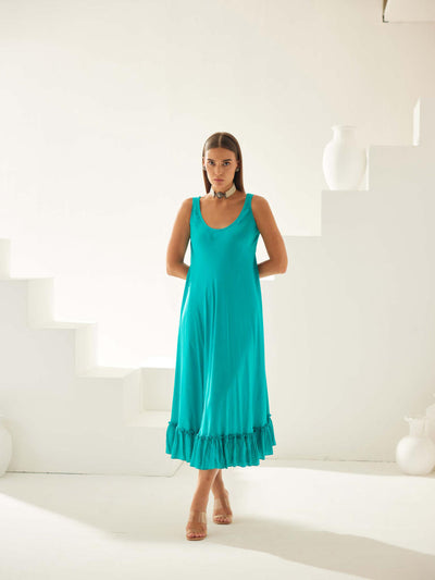 Turquoise midi dress