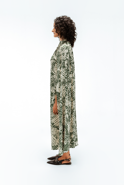 Florix Print Crepe Cape Dress