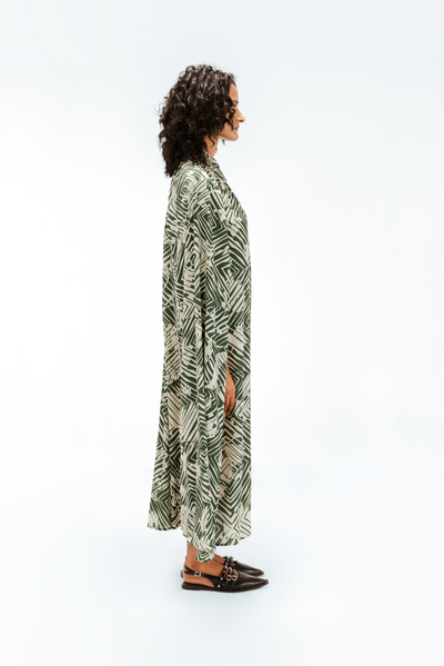 Florix Print Crepe Cape Dress