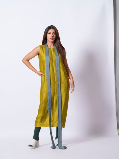 Leaf Dress-Moss Green + Teal
