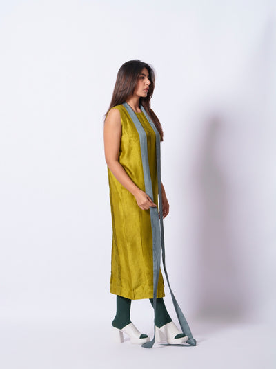 Leaf Dress-Moss Green + Teal