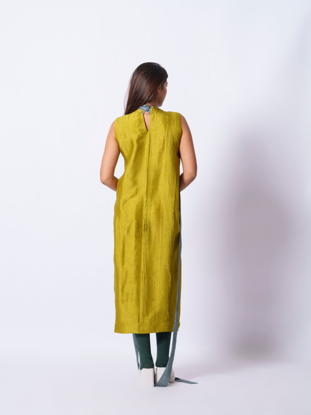 Leaf Dress-Moss Green + Teal