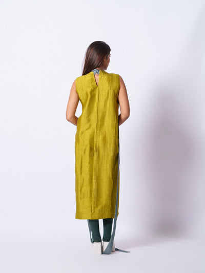 Leaf Dress-Moss Green + Teal