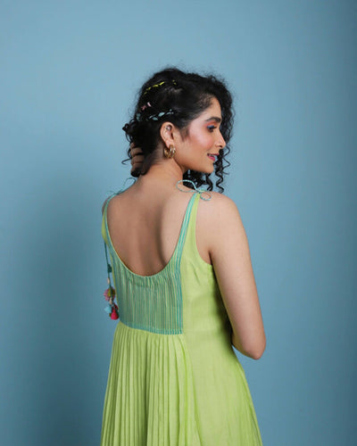 Life on Pink Strappy Pleat Dress