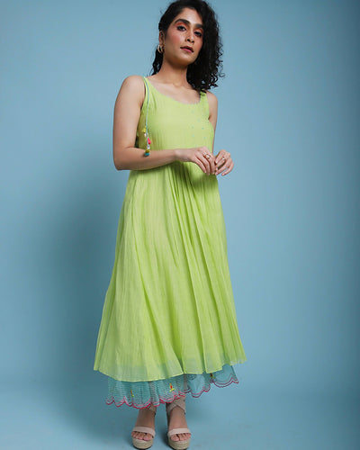 Life on Pink Strappy Pleat Dress